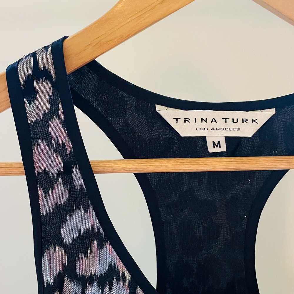Trina Turk Silk Razorback Tank - Picture 2 of 4